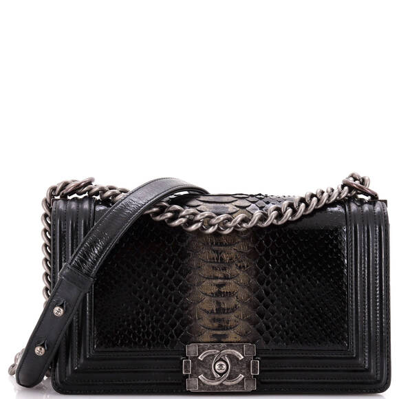 Chanel Boy Flap Bag Python And Patent #183405C35B - Picture 1 of 10